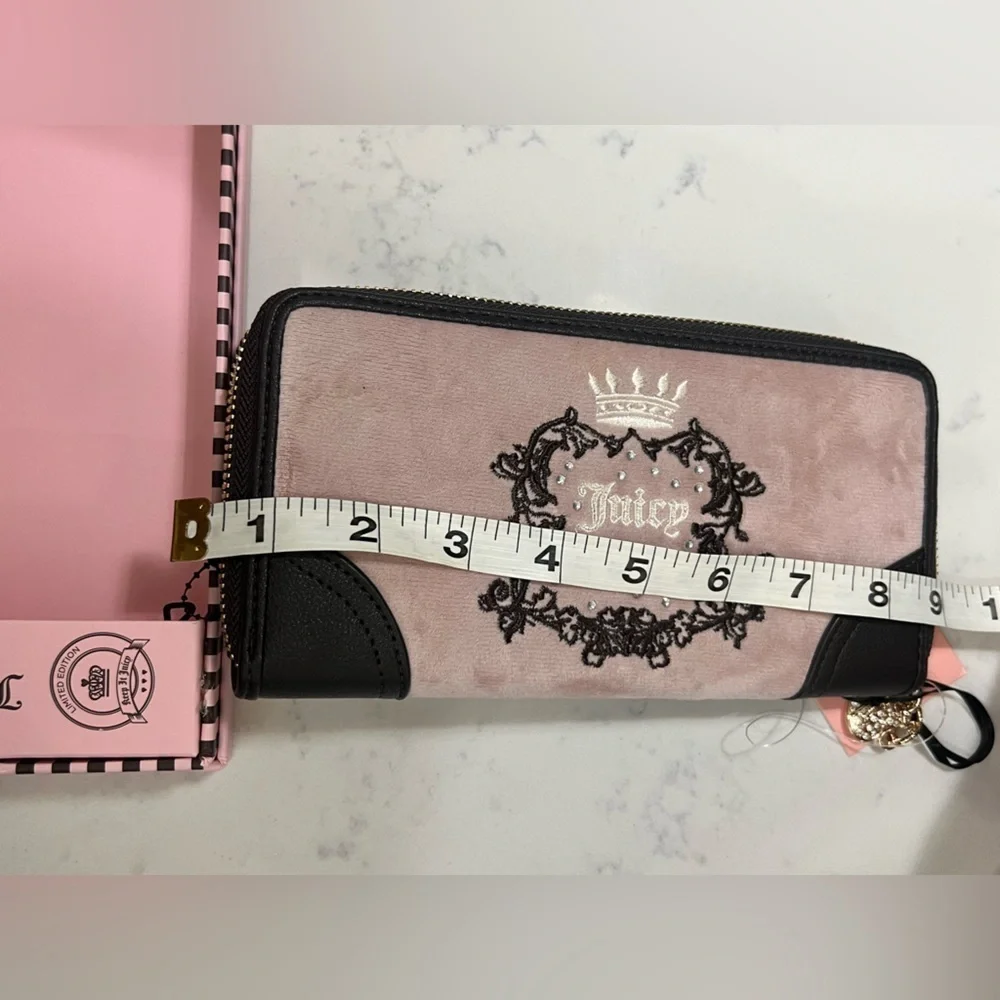 Juicy Couture Blush and Black Embroidered Wallet